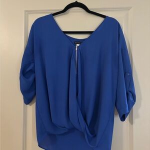 VENUS Women's Royal Blue Blouse with zipper